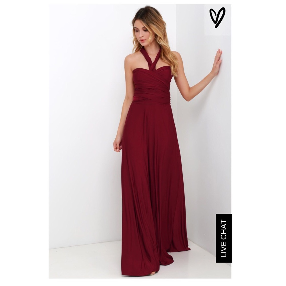 Lulus Always Stunning Convertible Dress -WINE